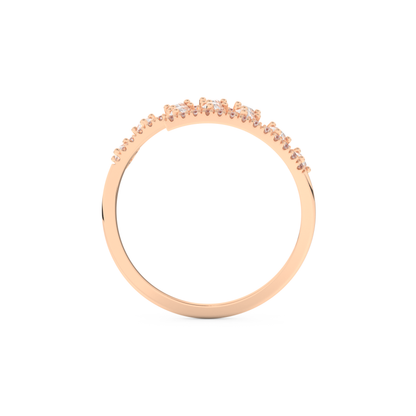 Dual Row Half Eternity Wedding Band with 0.69 CT Round and Pear Cut Moissanite – Yellow, White, or Rose Gold 17