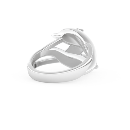 Dolphin-Inspired Half Eternity Wedding Band with 0.11 CT Round Cut Moissanite – Yellow, White, or Rose Gold 10