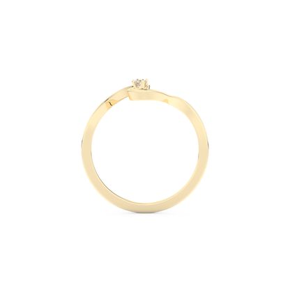 Elegant Wave Wedding Band with 0.020 CT Round Cut Moissanite – Yellow, White, or Rose Gold 4