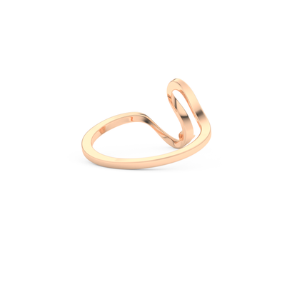 Elegant Wave Wedding Band with 0.020 CT Round Cut Moissanite – Yellow, White, or Rose Gold 15