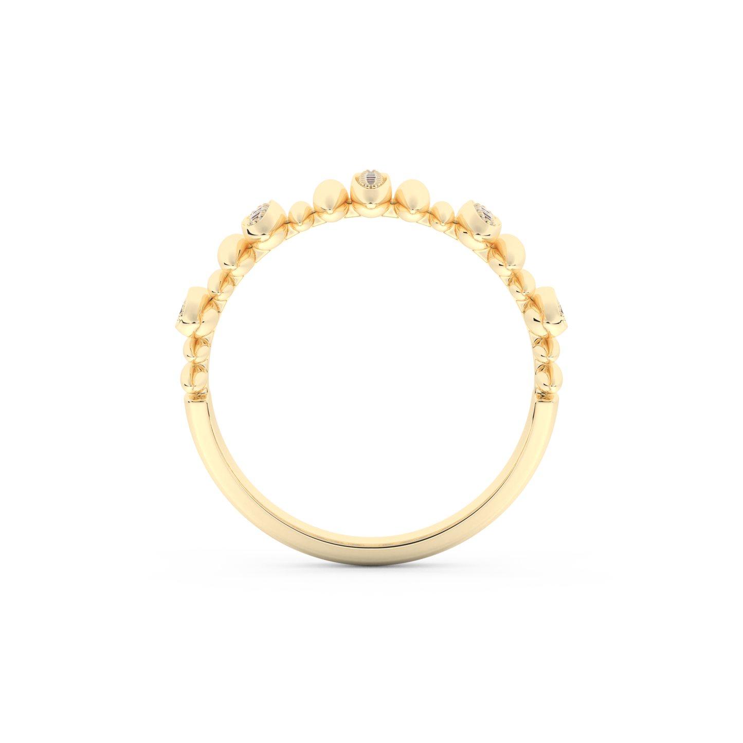 Spike Inspired Wedding Band with 0.29 CT Round Cut Moissanite – Yellow, White, or Rose Gold