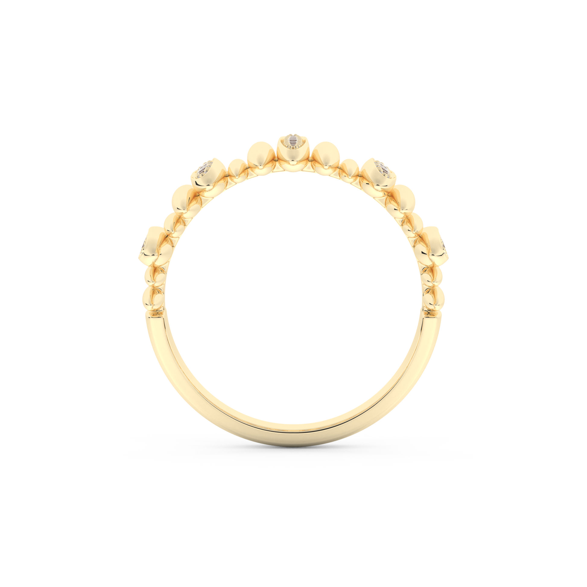 Spike Inspired Wedding Band with 0.29 CT Round Cut Moissanite – Yellow, White, or Rose Gold