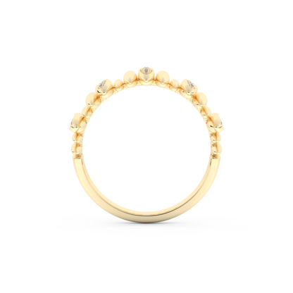 Spike Inspired Wedding Band with 0.29 CT Round Cut Moissanite – Yellow, White, or Rose Gold