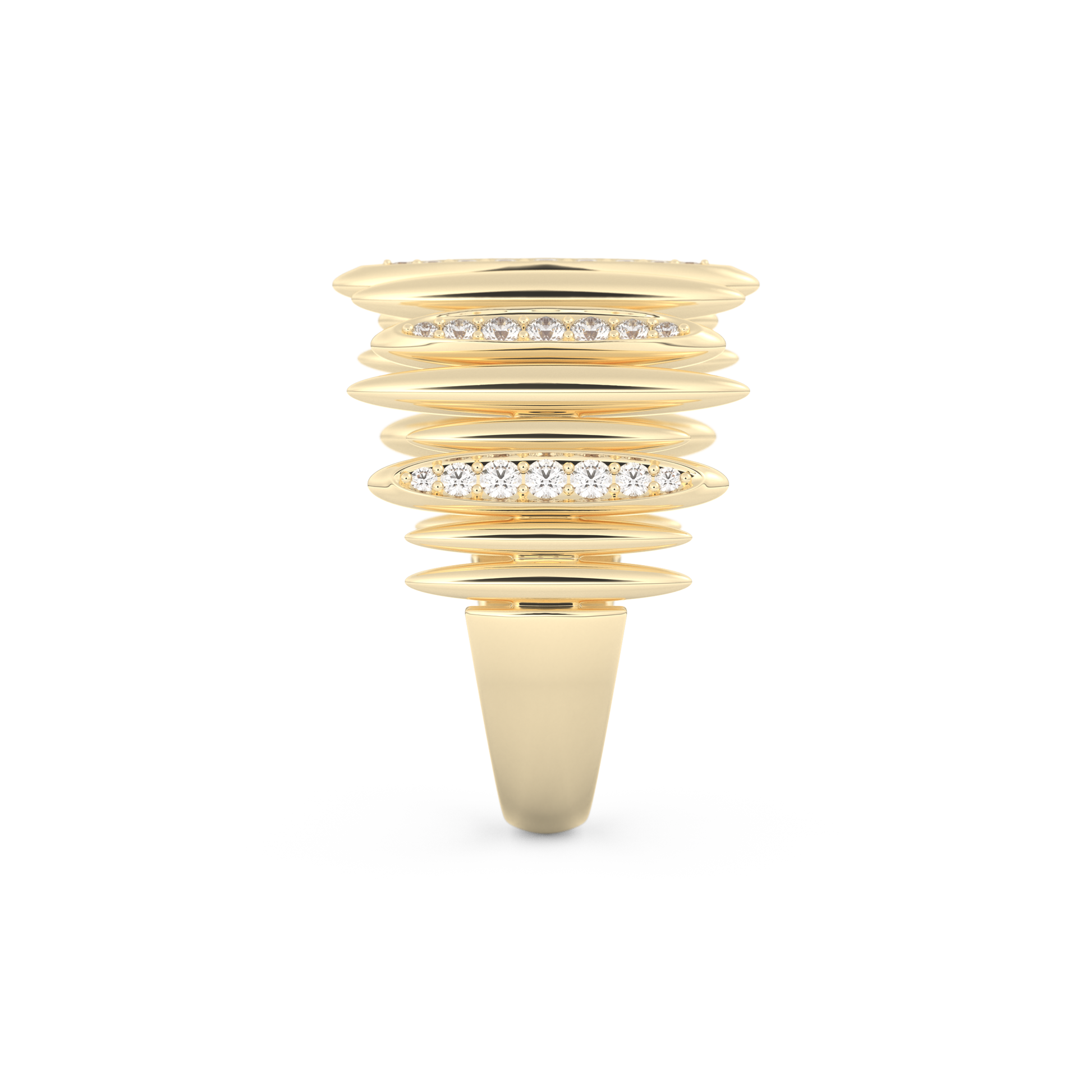 Spike Inspired Wedding Band with 0.29 CT Round Cut Moissanite – Yellow, White, or Rose Gold
