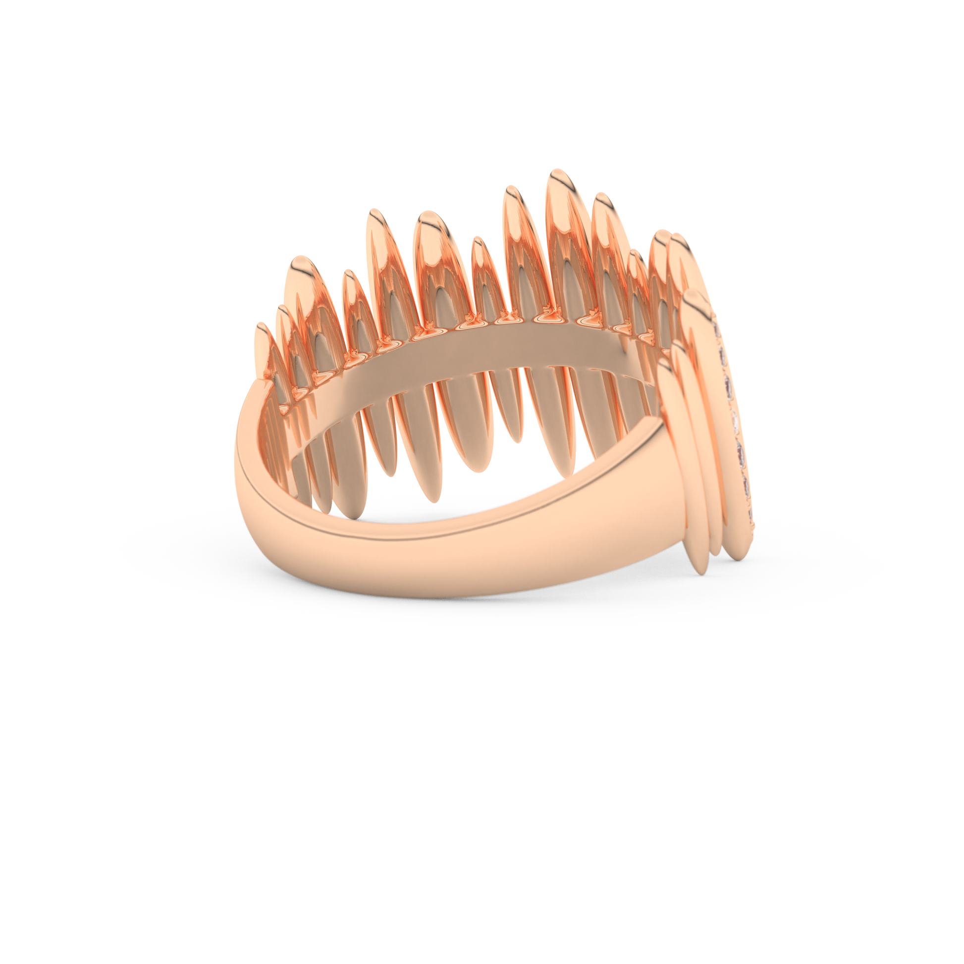 Spike Inspired Wedding Band with 0.29 CT Round Cut Moissanite – Yellow, White, or Rose Gold