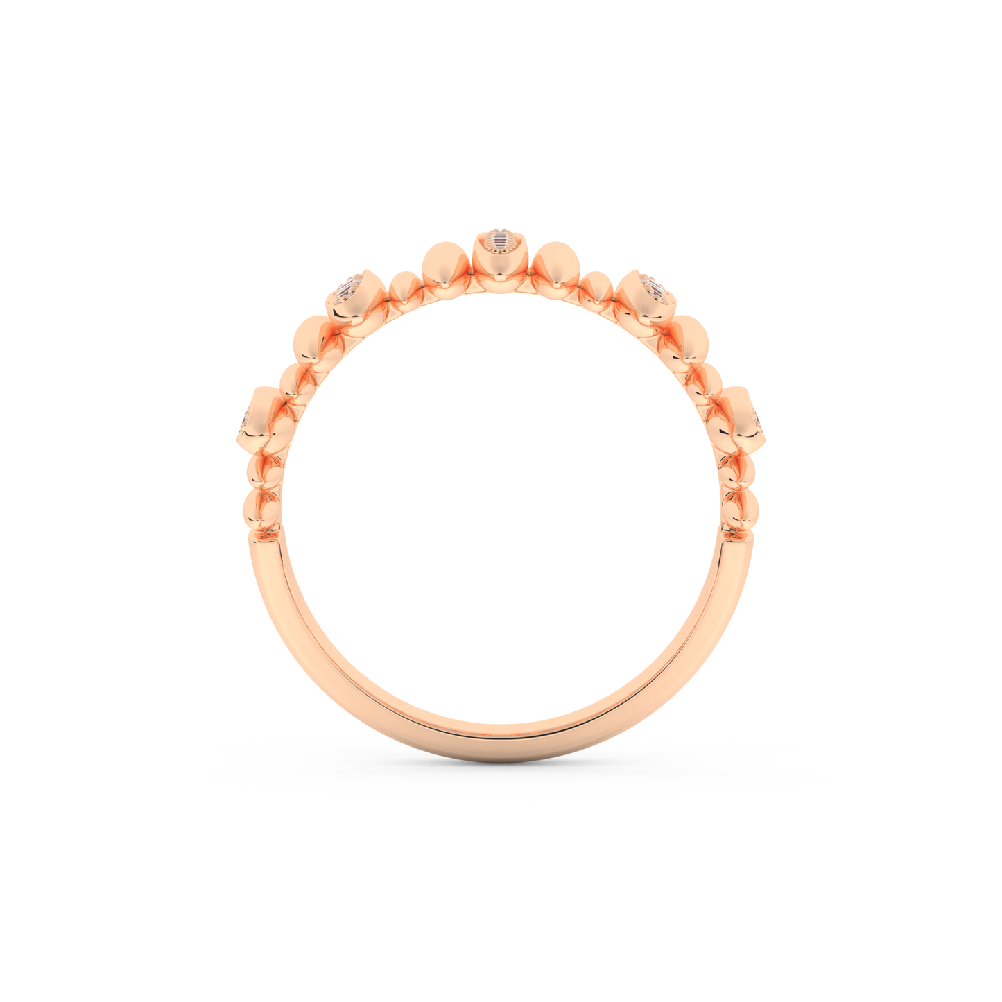 Spike Inspired Wedding Band with 0.29 CT Round Cut Moissanite – Yellow, White, or Rose Gold