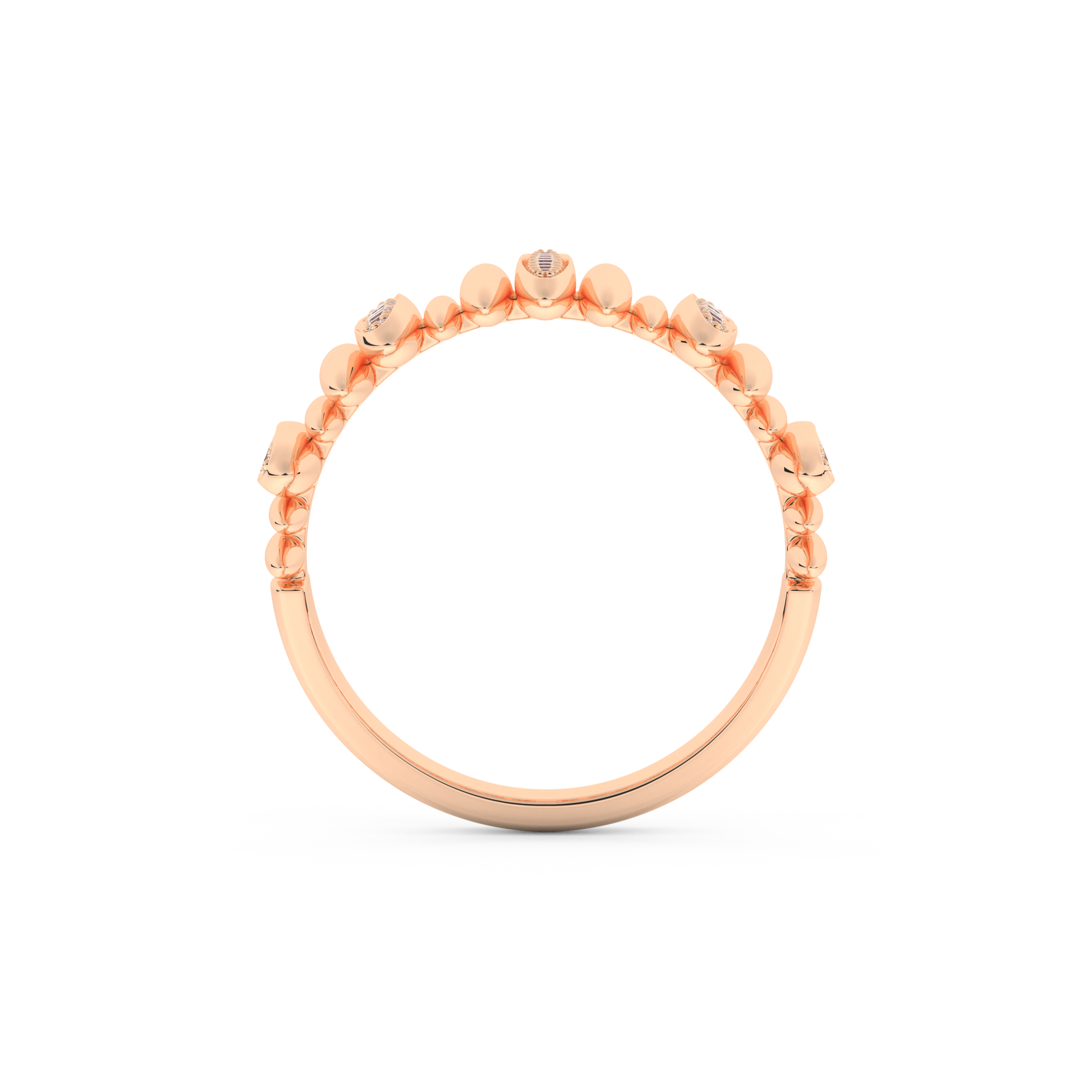 Spike Inspired Wedding Band with 0.29 CT Round Cut Moissanite – Yellow, White, or Rose Gold