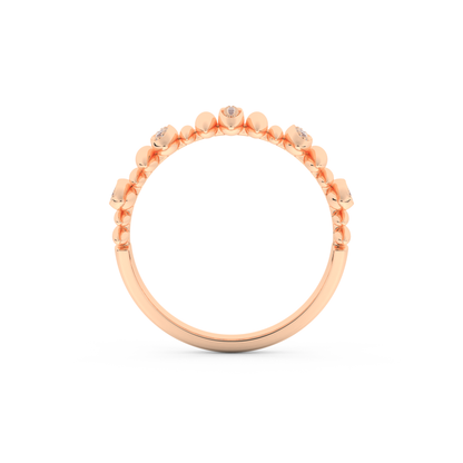 Spike Inspired Wedding Band with 0.29 CT Round Cut Moissanite – Yellow, White, or Rose Gold