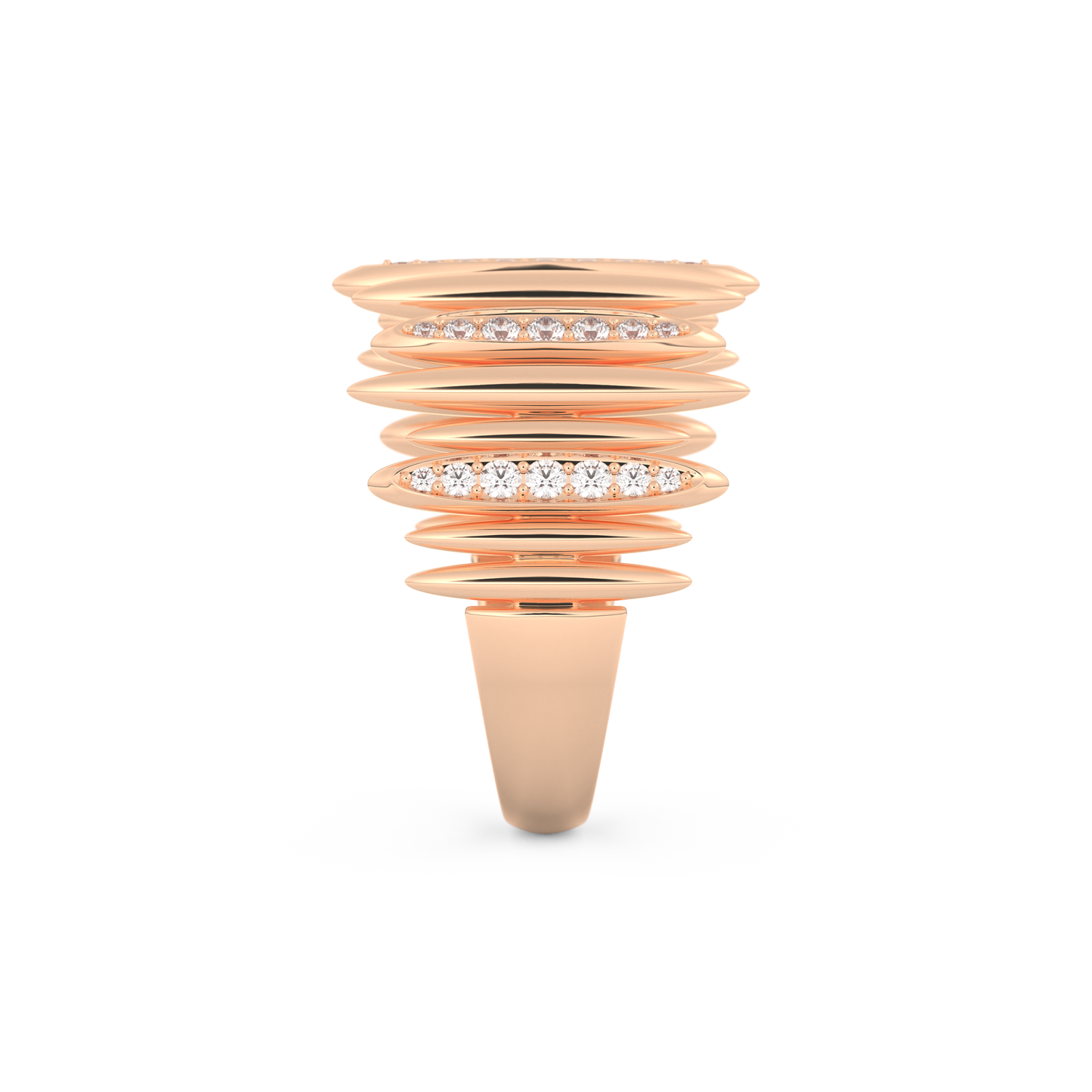 Spike Inspired Wedding Band with 0.29 CT Round Cut Moissanite – Yellow, White, or Rose Gold