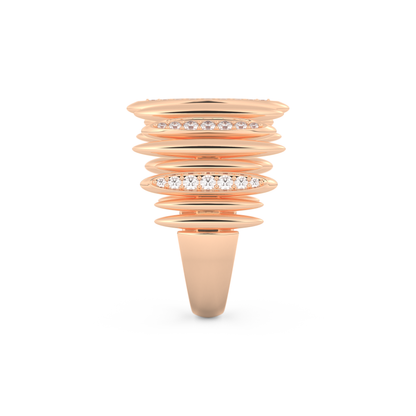 Spike Inspired Wedding Band with 0.29 CT Round Cut Moissanite – Yellow, White, or Rose Gold