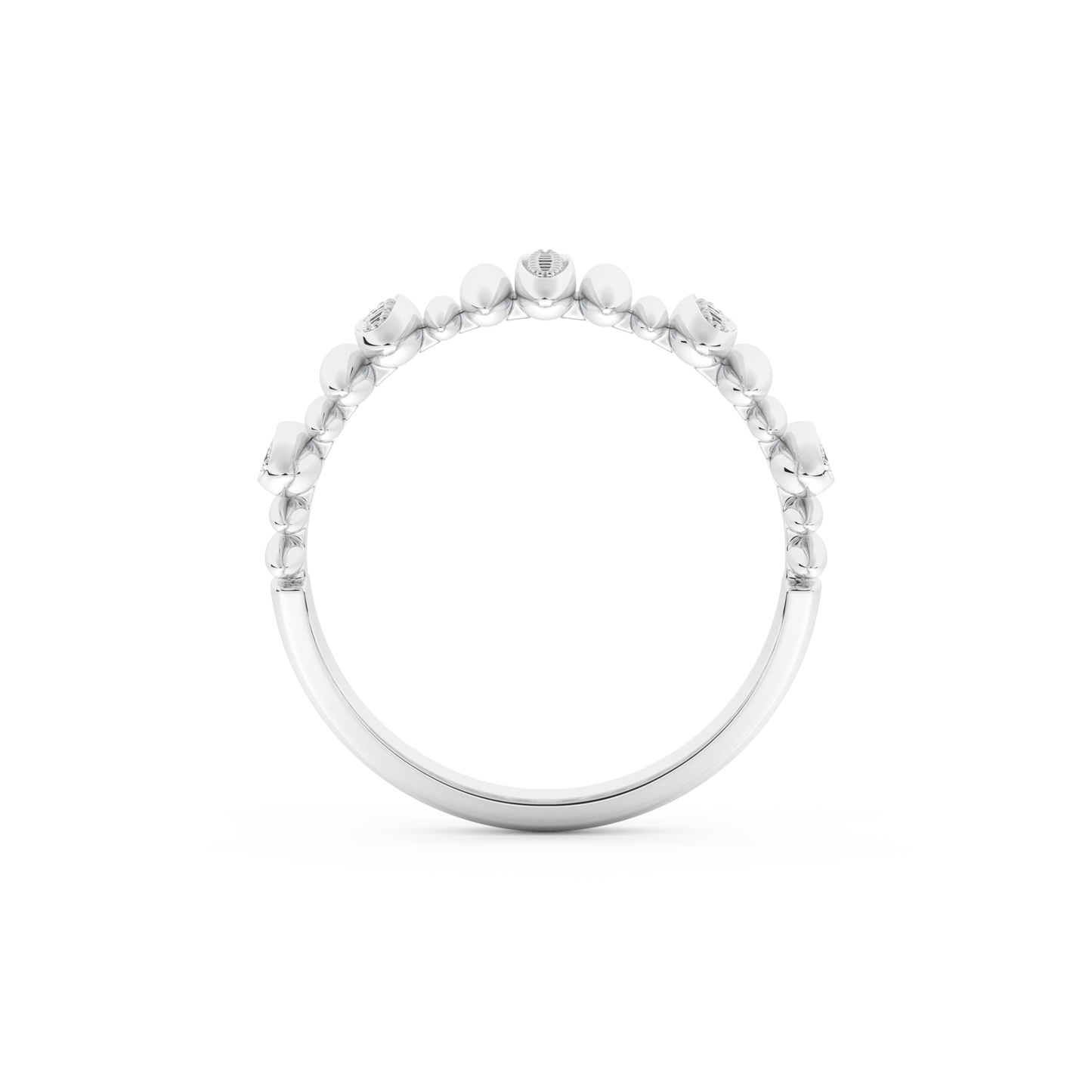 Spike Inspired Wedding Band with 0.29 CT Round Cut Moissanite – Yellow, White, or Rose Gold