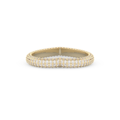 Full Eternity Wedding Band with 0.89 CT Round Cut Moissanite – Yellow, White, or Rose Gold