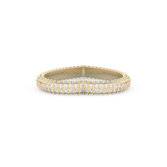 Full Eternity Wedding Band with 0.89 CT Round Cut Moissanite – Yellow, White, or Rose Gold