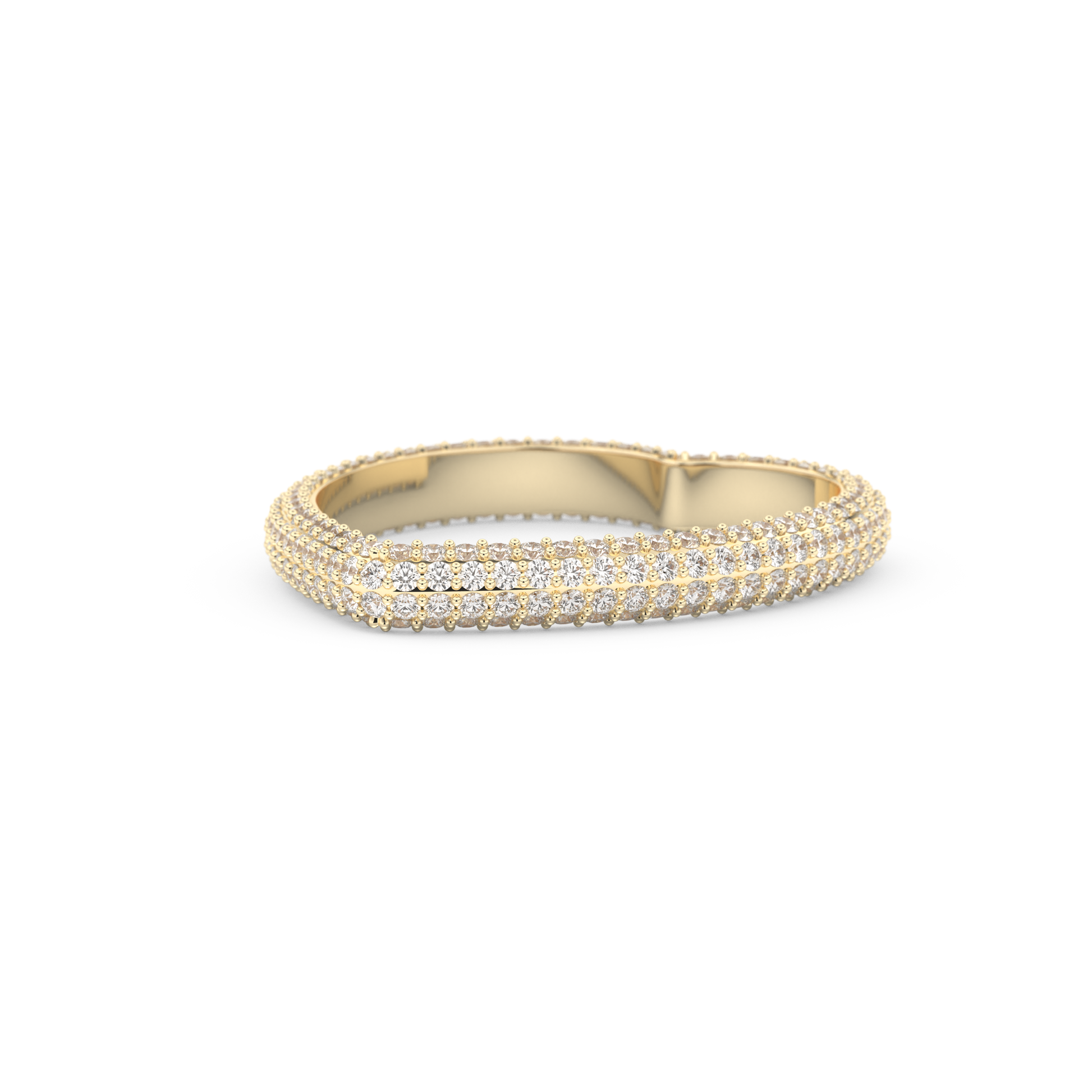 Full Eternity Wedding Band with 0.89 CT Round Cut Moissanite – Yellow, White, or Rose Gold
