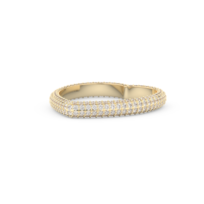 Full Eternity Wedding Band with 0.89 CT Round Cut Moissanite – Yellow, White, or Rose Gold