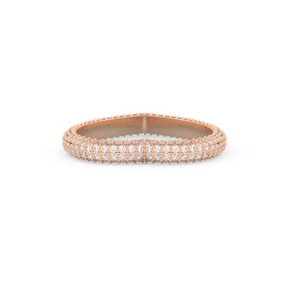 Full Eternity Wedding Band with 0.89 CT Round Cut Moissanite – Yellow, White, or Rose Gold