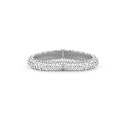 Full Eternity Wedding Band with 0.89 CT Round Cut Moissanite – Yellow, White, or Rose Gold