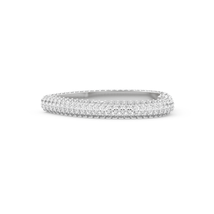 Full Eternity Wedding Band with 0.89 CT Round Cut Moissanite – Yellow, White, or Rose Gold
