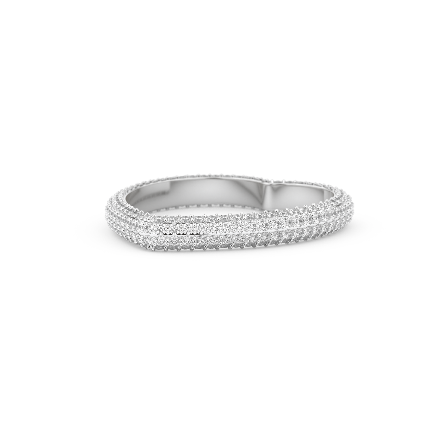 Full Eternity Wedding Band with 0.89 CT Round Cut Moissanite – Yellow, White, or Rose Gold