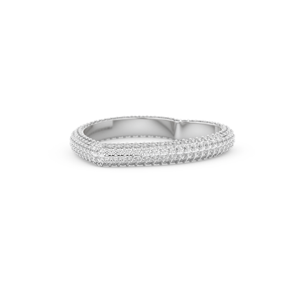 Full Eternity Wedding Band with 0.89 CT Round Cut Moissanite – Yellow, White, or Rose Gold