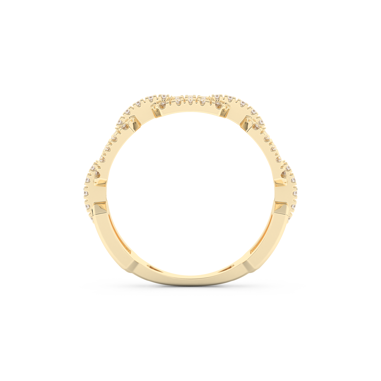 Half Eternity Wedding Band with 0.23 CT Round Cut Moissanite – Yellow, White, or Rose Gold