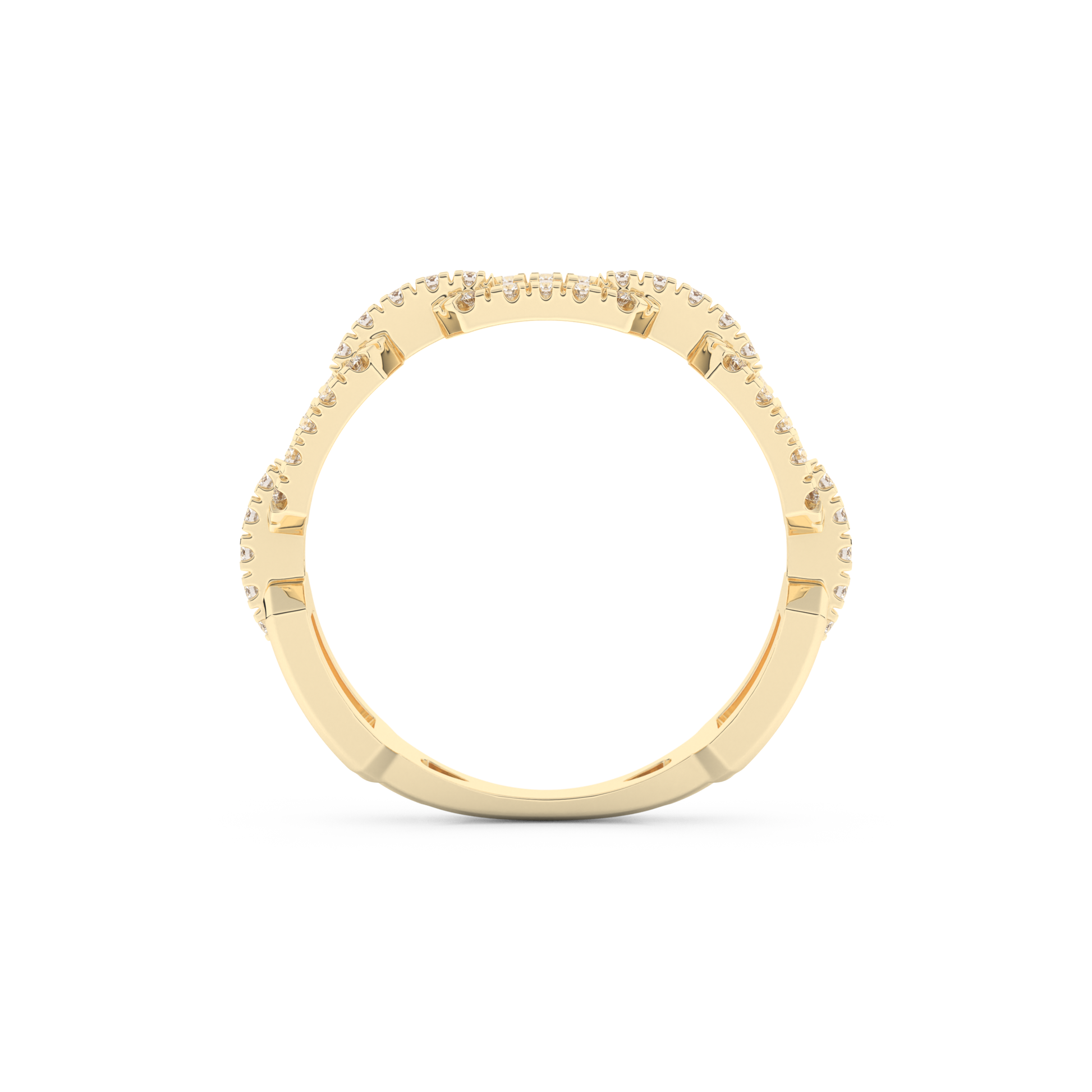 Half Eternity Wedding Band with 0.23 CT Round Cut Moissanite – Yellow, White, or Rose Gold