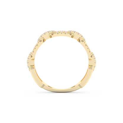 Half Eternity Wedding Band with 0.23 CT Round Cut Moissanite – Yellow, White, or Rose Gold