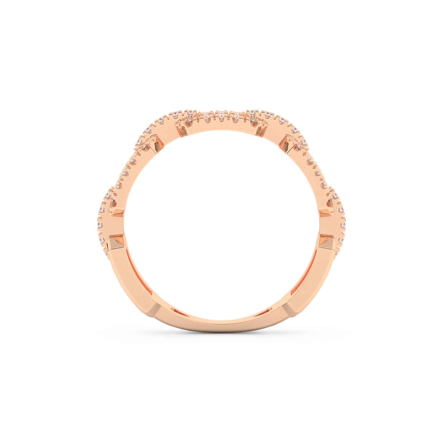 Half Eternity Wedding Band with 0.23 CT Round Cut Moissanite – Yellow, White, or Rose Gold
