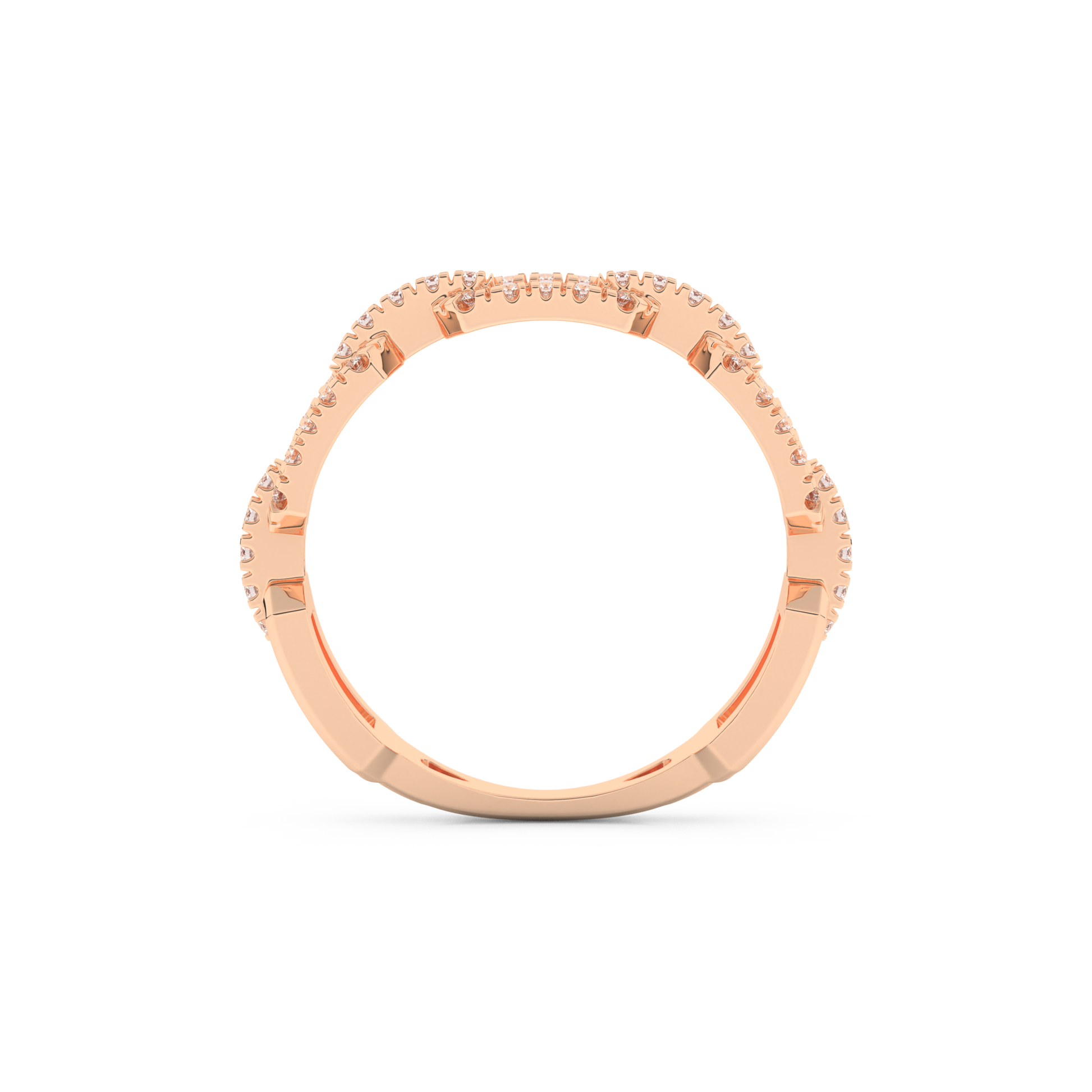 Half Eternity Wedding Band with 0.23 CT Round Cut Moissanite – Yellow, White, or Rose Gold