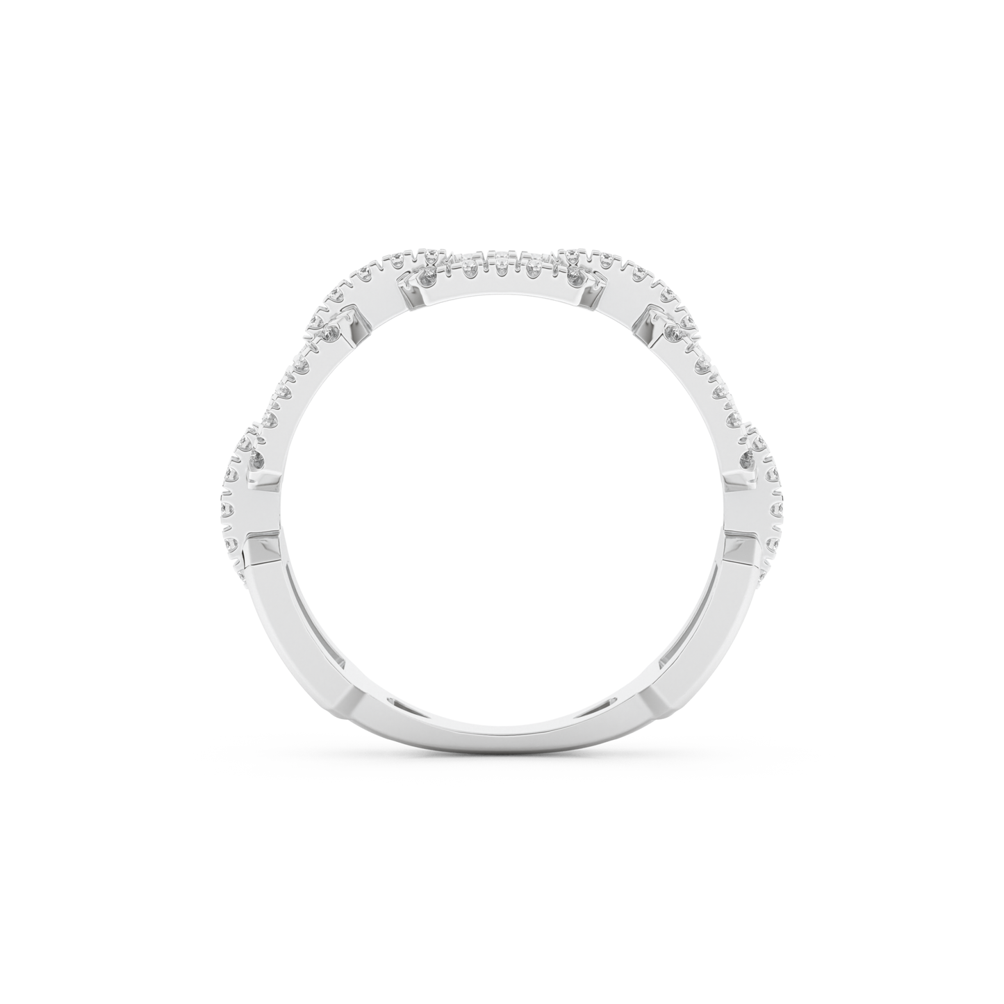 Half Eternity Wedding Band with 0.23 CT Round Cut Moissanite – Yellow, White, or Rose Gold