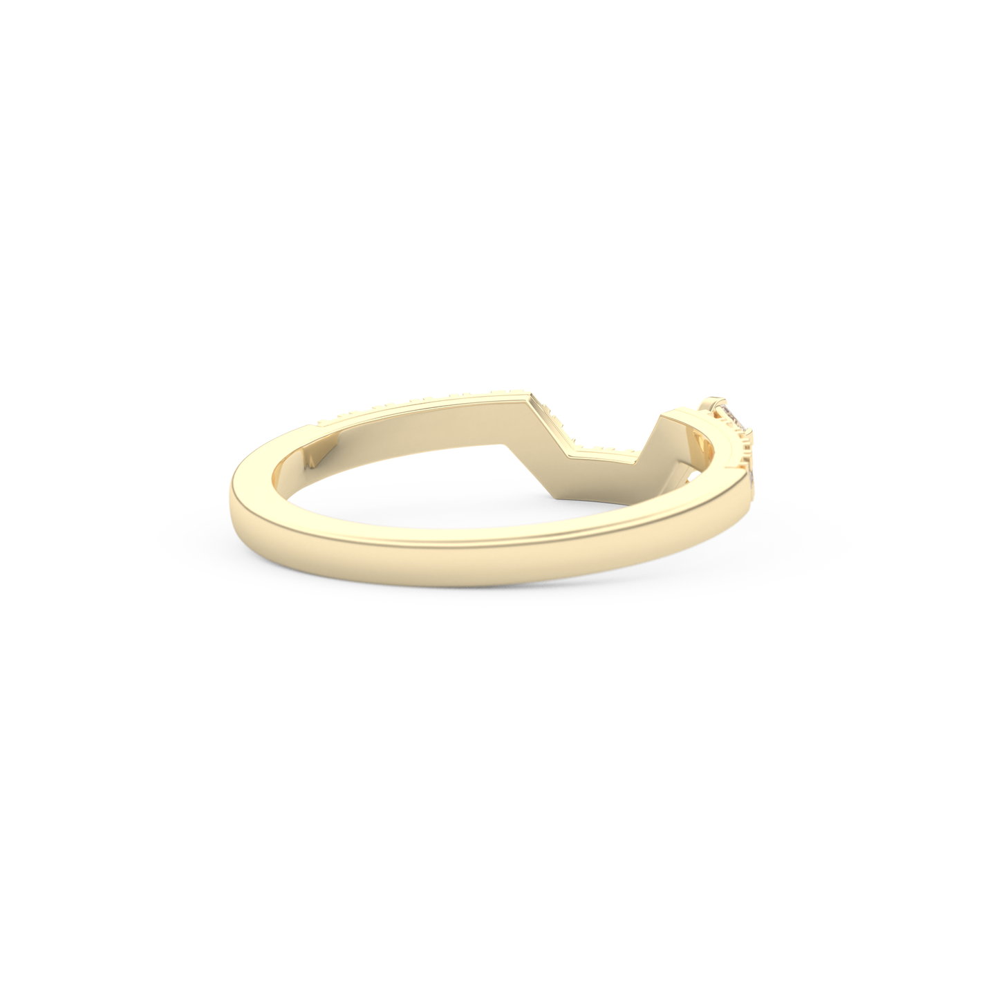 Half Eternity Wedding Band with 0.26 CT Round and Emerald Cut Moissanite – Yellow, White, or Rose Gold 3