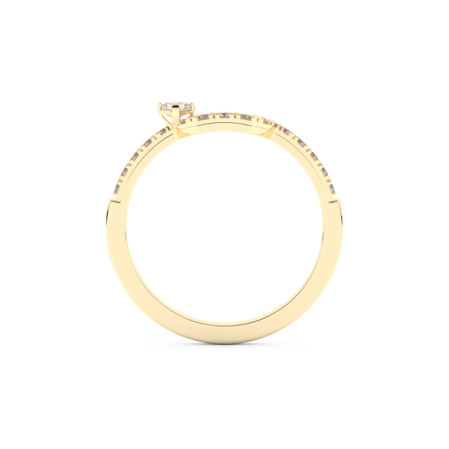 Half Eternity Wedding Band with 0.26 CT Round and Emerald Cut Moissanite – Yellow, White, or Rose Gold 5
