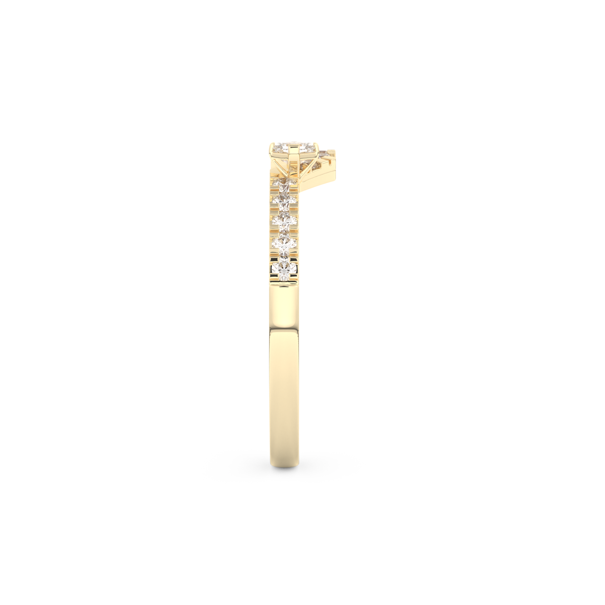 Half Eternity Wedding Band with 0.26 CT Round and Emerald Cut Moissanite – Yellow, White, or Rose Gold 6
