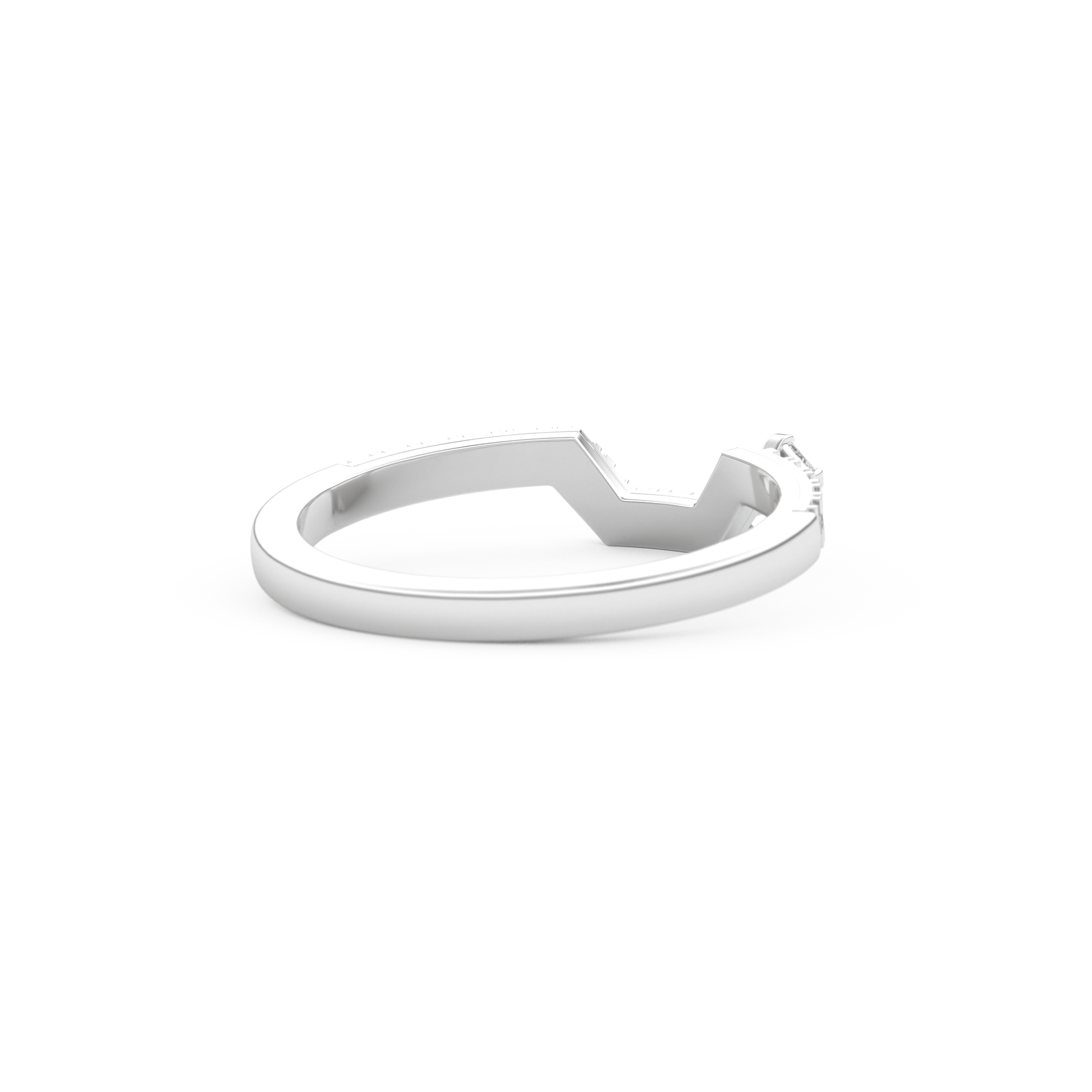 Half Eternity Wedding Band with 0.26 CT Round and Emerald Cut Moissanite – Yellow, White, or Rose Gold 12