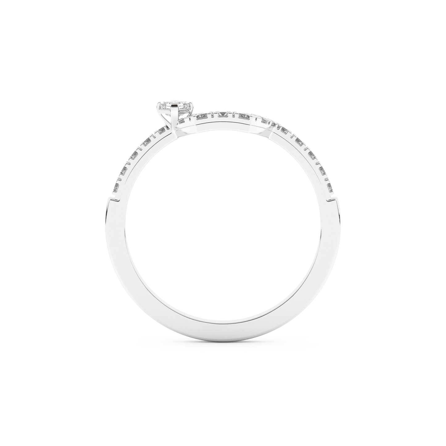 Half Eternity Wedding Band with 0.26 CT Round and Emerald Cut Moissanite – Yellow, White, or Rose Gold 8