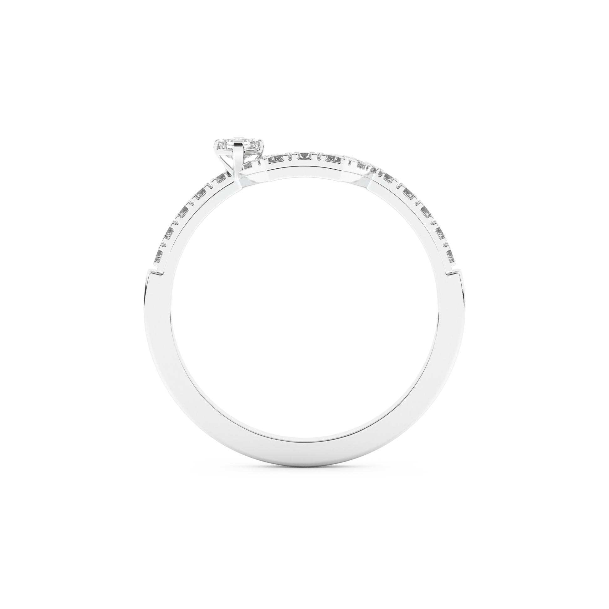 Half Eternity Wedding Band with 0.26 CT Round and Emerald Cut Moissanite – Yellow, White, or Rose Gold 8