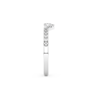Half Eternity Wedding Band with 0.26 CT Round and Emerald Cut Moissanite – Yellow, White, or Rose Gold 11