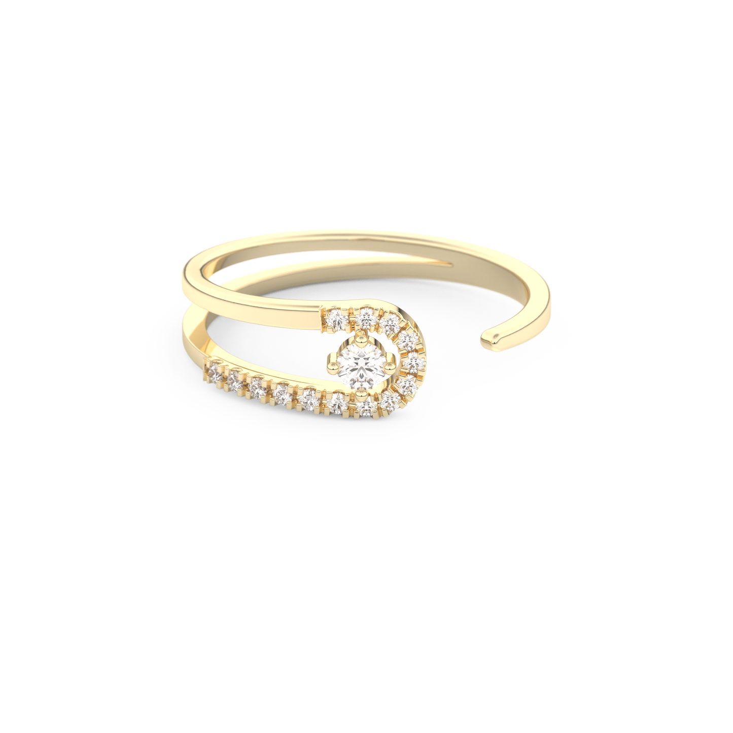Half Eternity Wedding Band with 0.13 CT Round Cut Moissanite – Yellow, White, or Rose Gold
