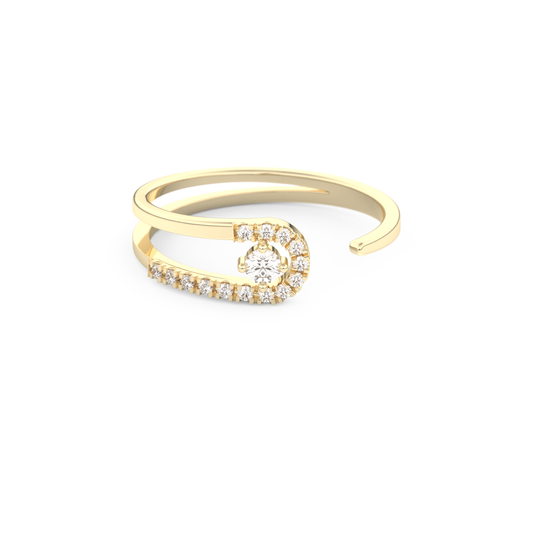 Half Eternity Wedding Band with 0.13 CT Round Cut Moissanite – Yellow, White, or Rose Gold