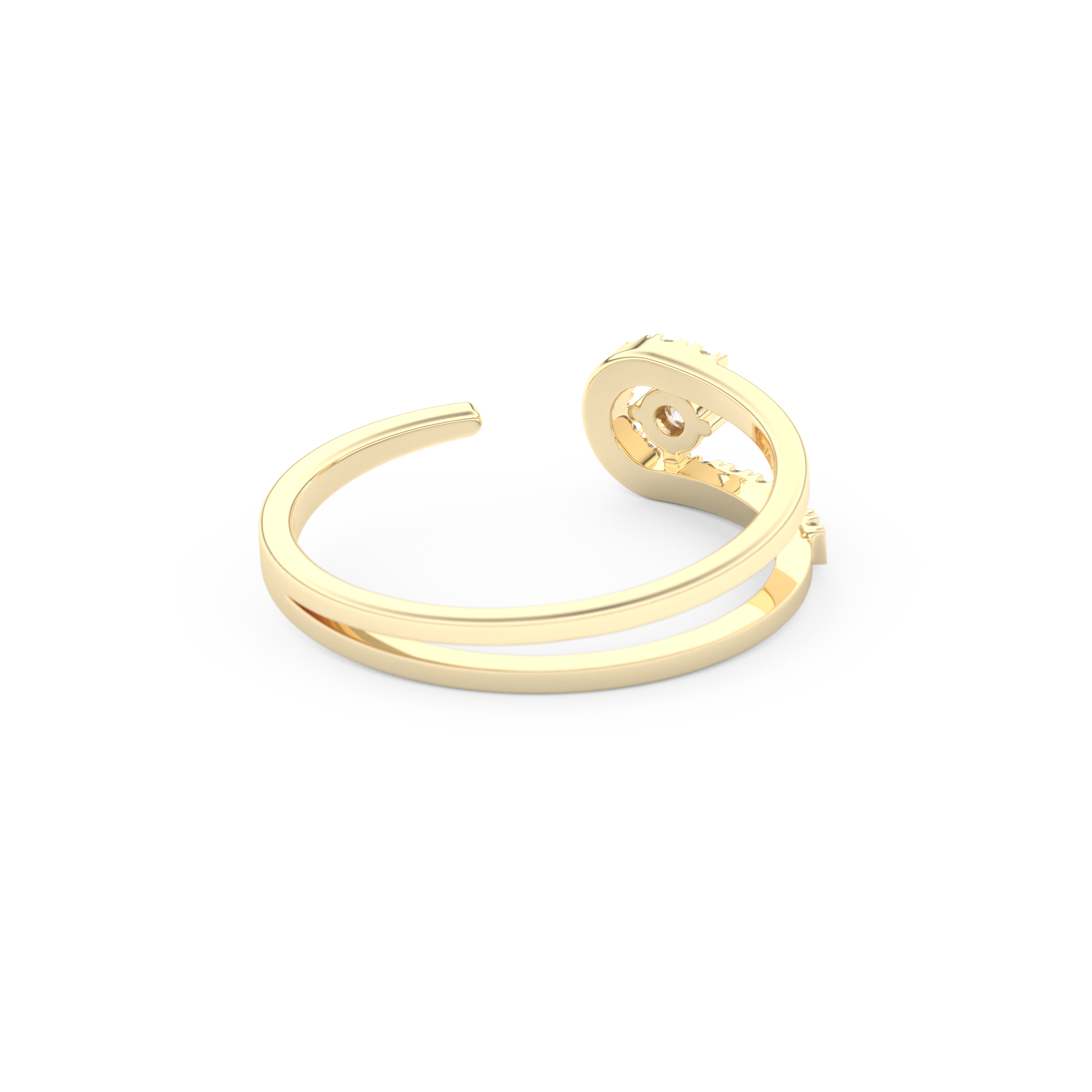 Half Eternity Wedding Band with 0.13 CT Round Cut Moissanite – Yellow, White, or Rose Gold