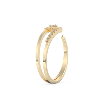 Half Eternity Wedding Band with 0.13 CT Round Cut Moissanite – Yellow, White, or Rose Gold