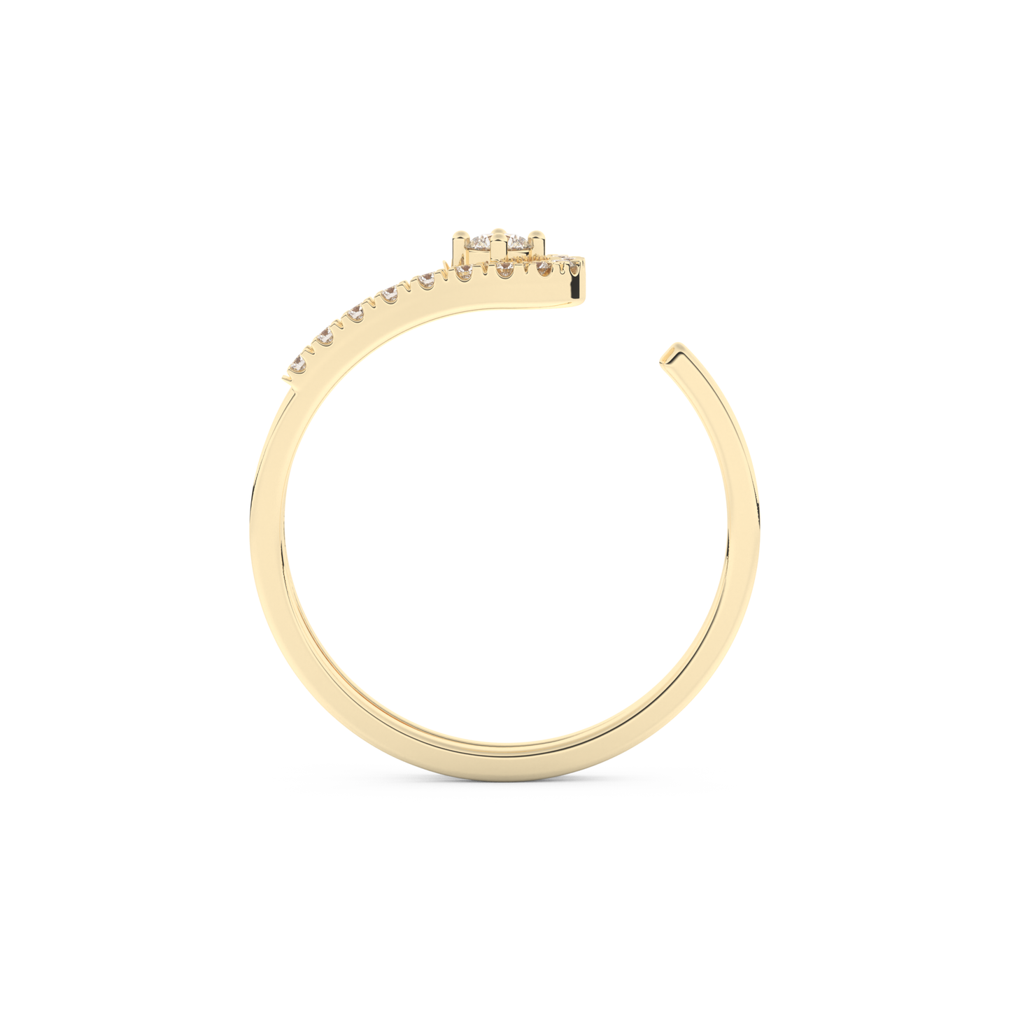 Half Eternity Wedding Band with 0.13 CT Round Cut Moissanite – Yellow, White, or Rose Gold