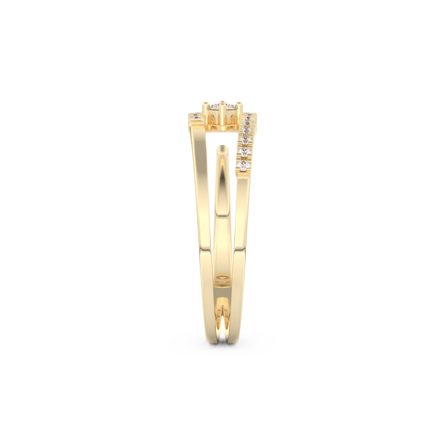 Half Eternity Wedding Band with 0.13 CT Round Cut Moissanite – Yellow, White, or Rose Gold