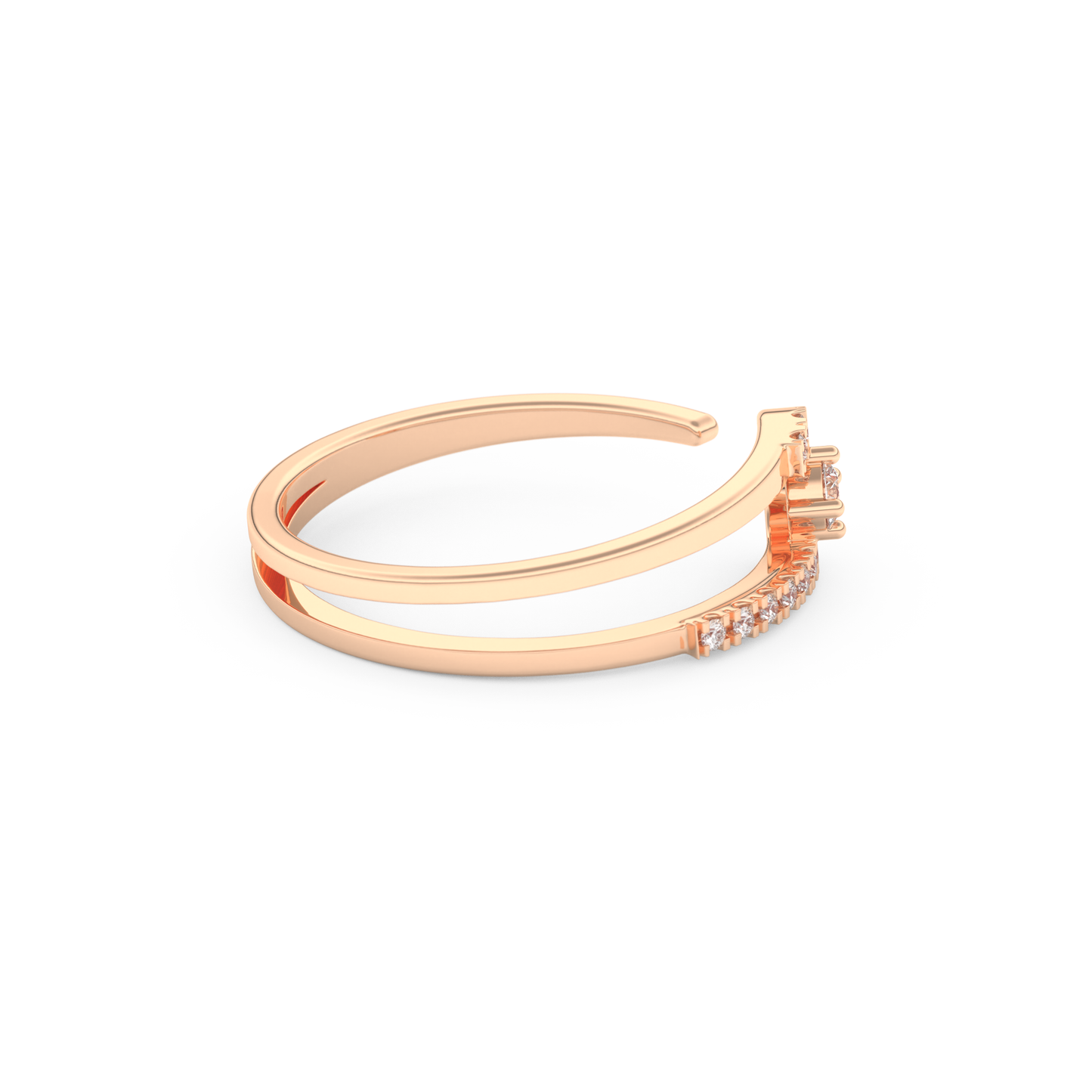 Half Eternity Wedding Band with 0.13 CT Round Cut Moissanite – Yellow, White, or Rose Gold