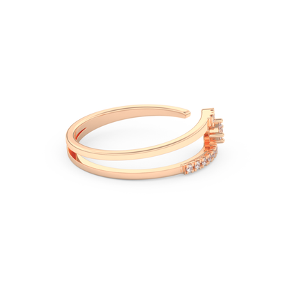 Half Eternity Wedding Band with 0.13 CT Round Cut Moissanite – Yellow, White, or Rose Gold