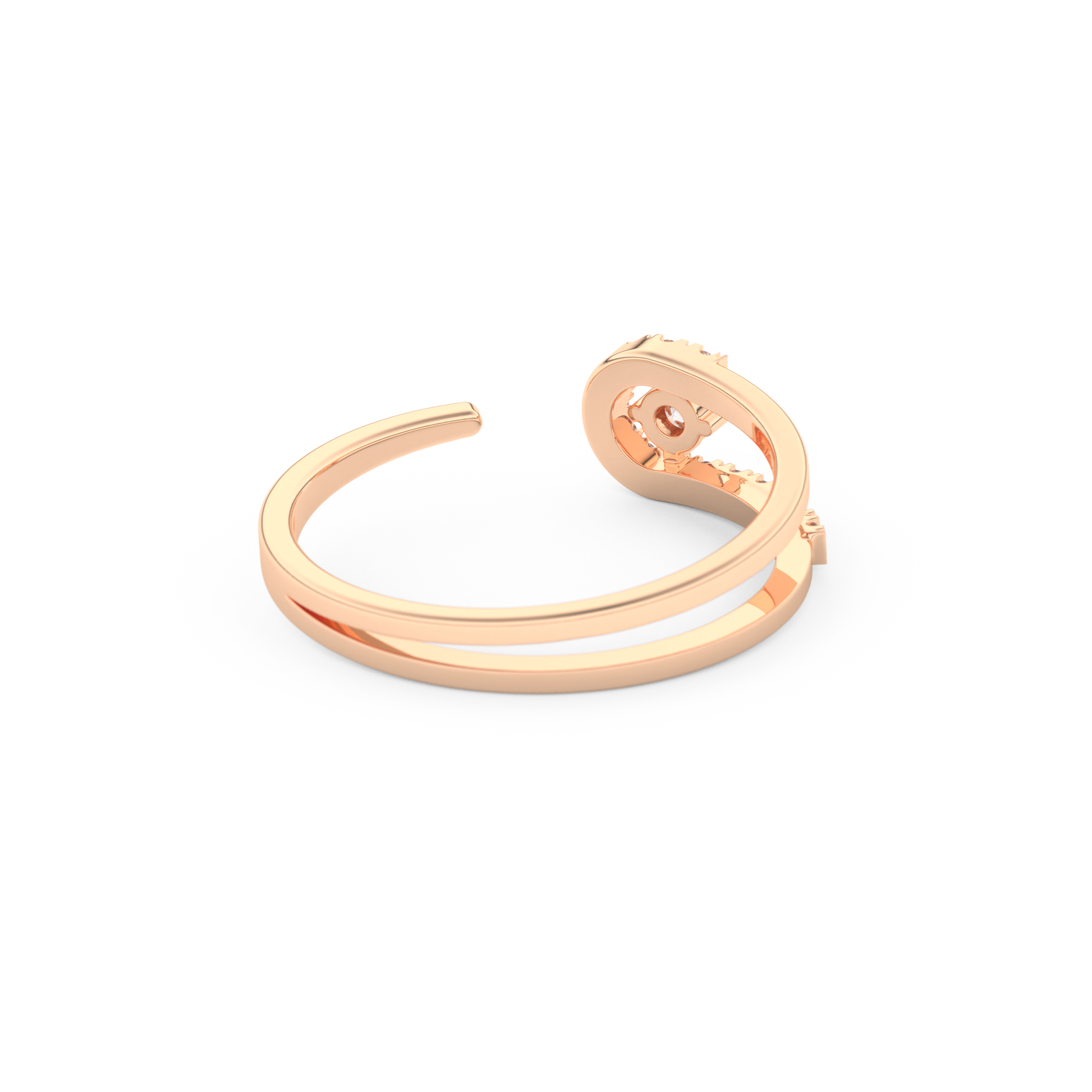 Half Eternity Wedding Band with 0.13 CT Round Cut Moissanite – Yellow, White, or Rose Gold