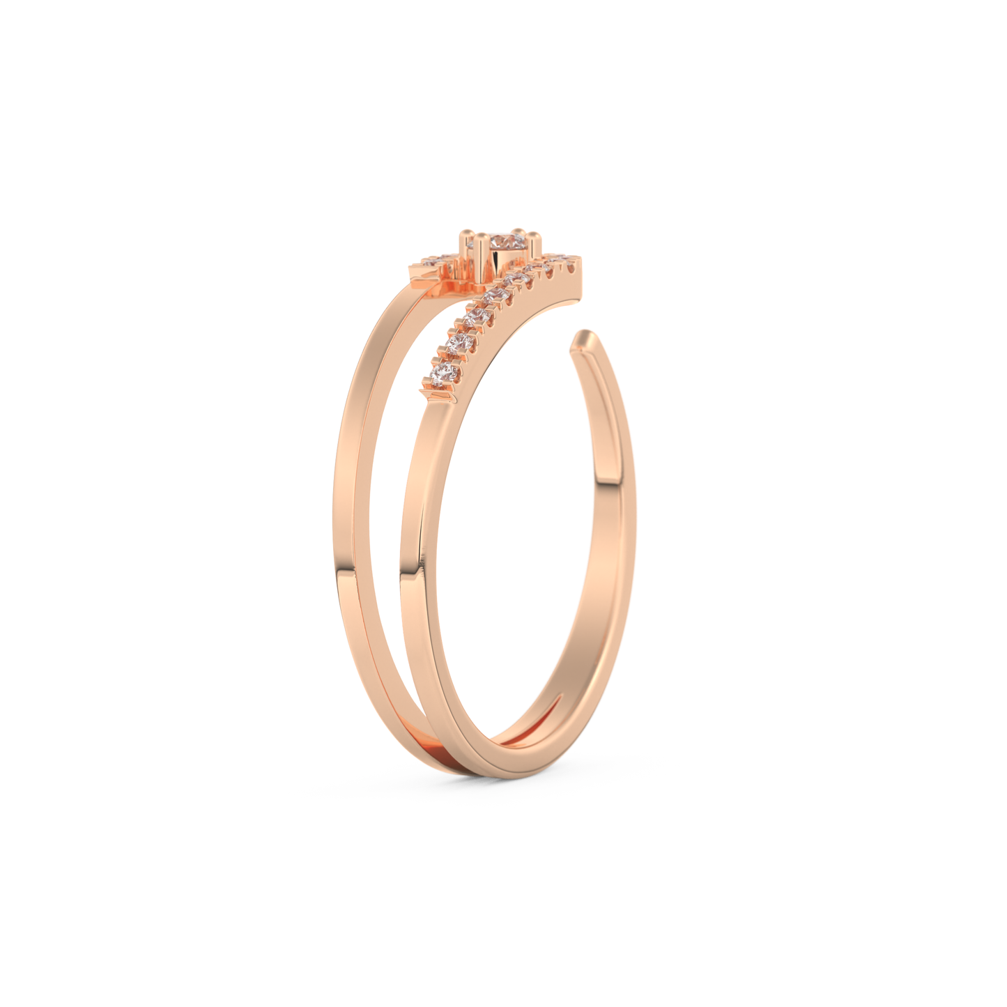 Half Eternity Wedding Band with 0.13 CT Round Cut Moissanite – Yellow, White, or Rose Gold