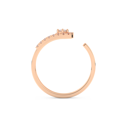Half Eternity Wedding Band with 0.13 CT Round Cut Moissanite – Yellow, White, or Rose Gold