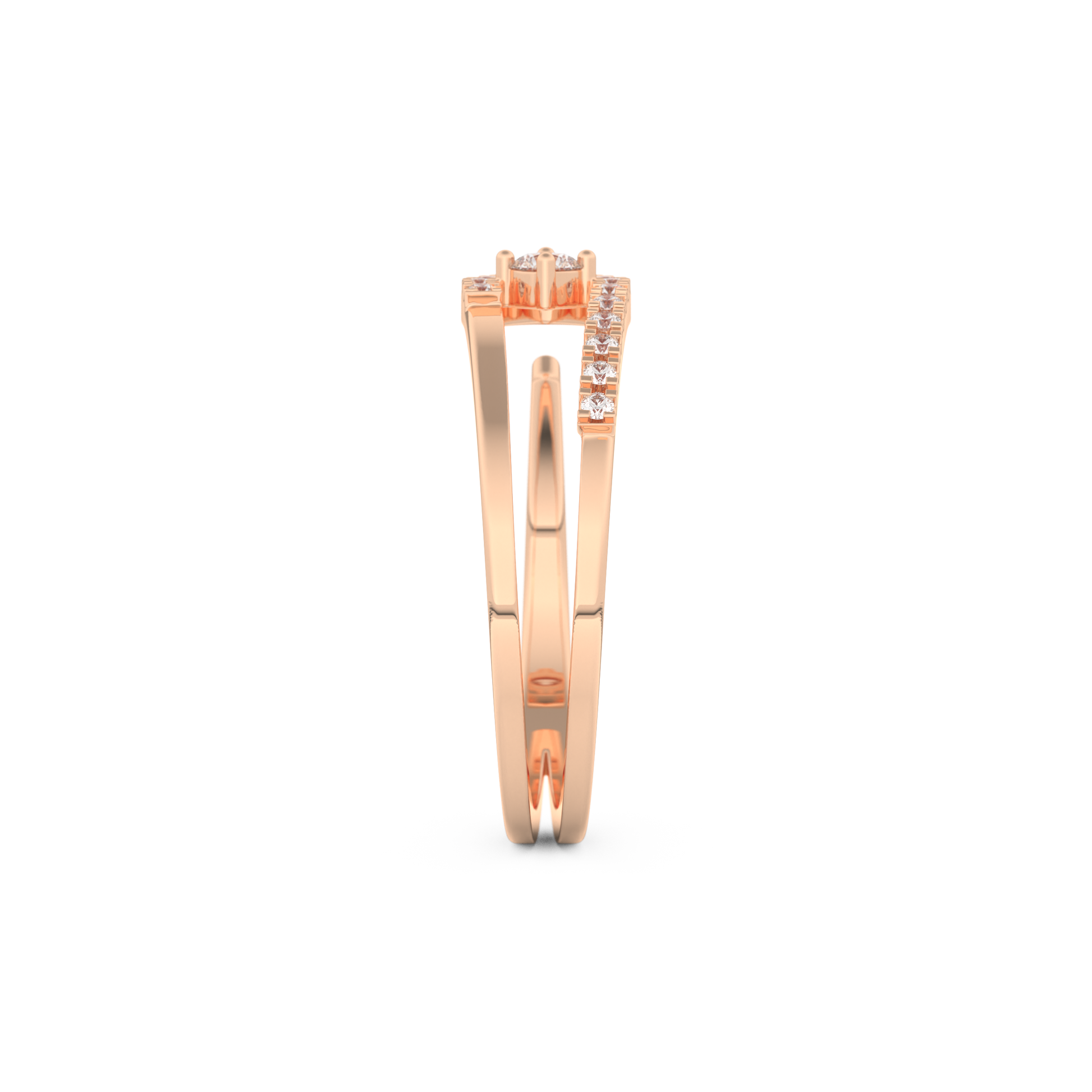 Half Eternity Wedding Band with 0.13 CT Round Cut Moissanite – Yellow, White, or Rose Gold