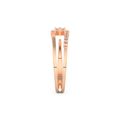 Half Eternity Wedding Band with 0.13 CT Round Cut Moissanite – Yellow, White, or Rose Gold